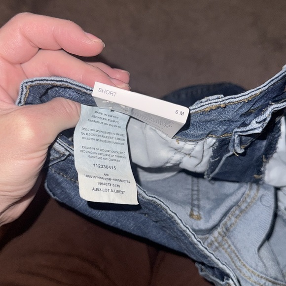 Lee blue jean denim shorts women’s short mid rise toned up button zip pockets 6M - Picture 12 of 12